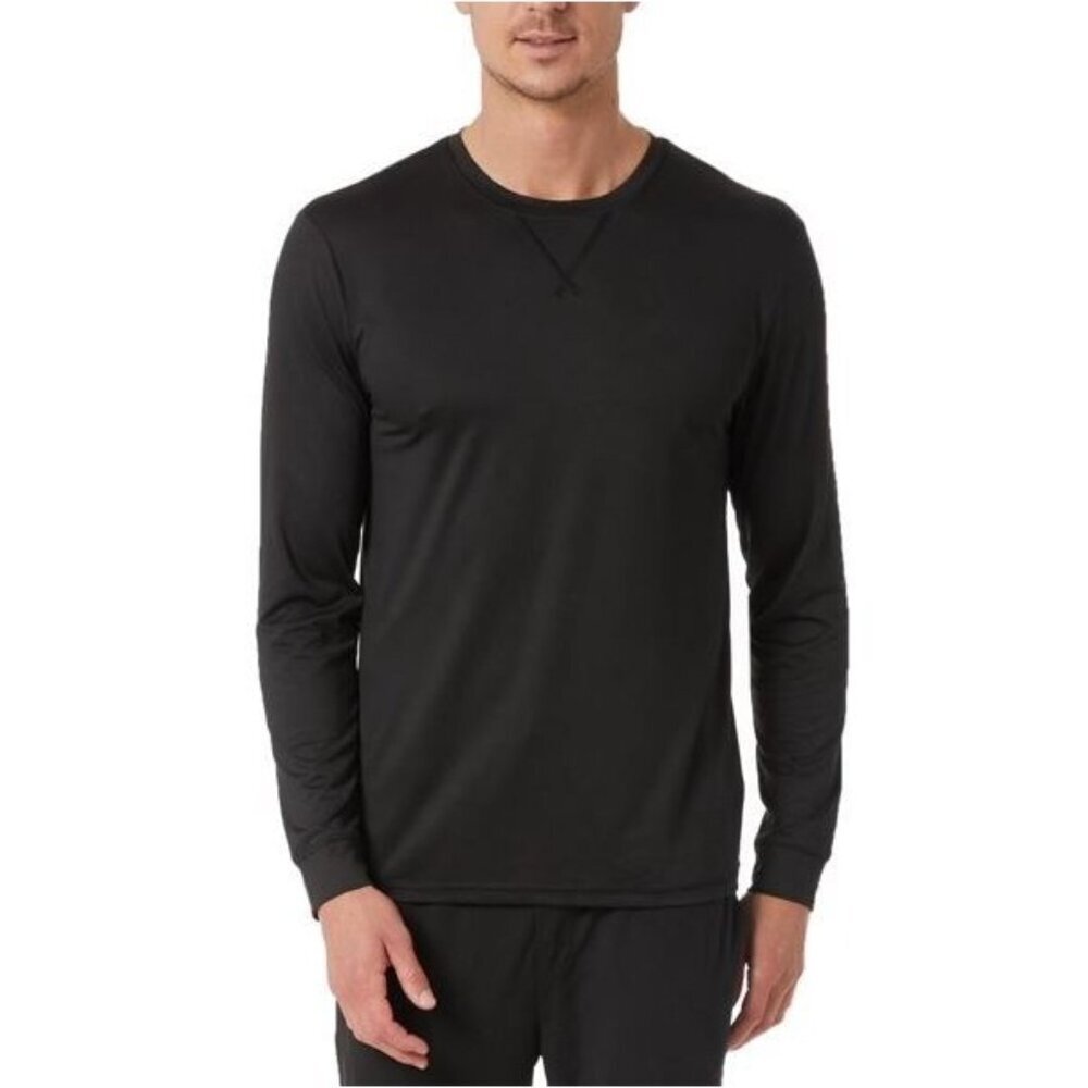 32° Degree Cool Black Long Sleeve Sleep Shirt Men's Size Small New Breathable